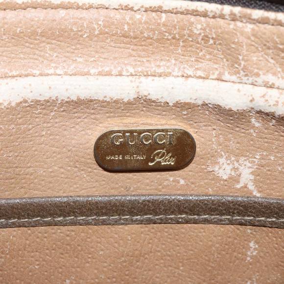 GUCCI GG Plus Supreme Clutch Bag PVC Beige Auth mr376 - Picture 10 of 16